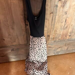 SHEIN Black and Pink Polka Dot Dress